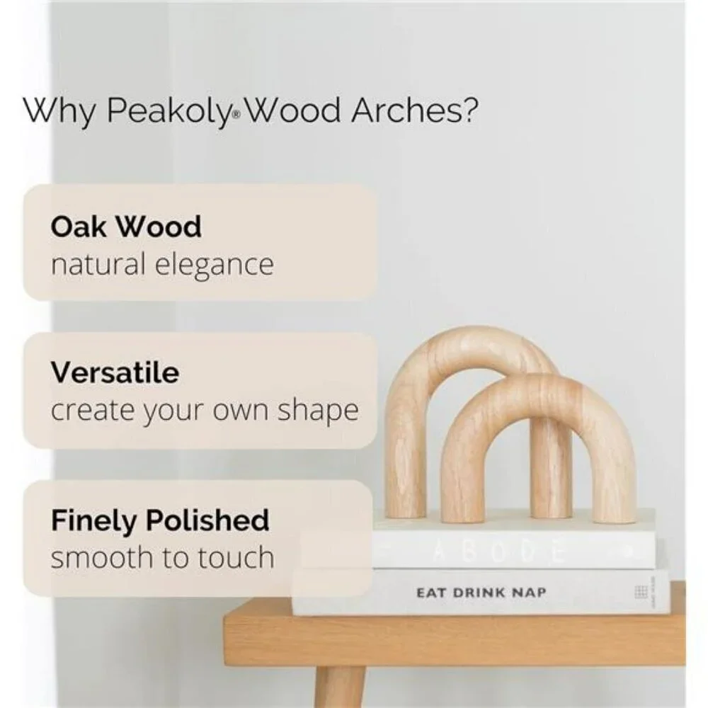 Wood Arch Decorative Objects Suitable for Coffee Table Decor Neutral Home Shelf